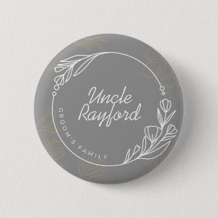 Custom Simple Groom's Family Button