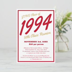 Custom Simple High School Class Reunion Invitation