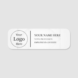 Custom Simple Logo Magnetic & Pin Employee Name Tag