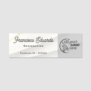 Custom Simple Logo Magnetic & Pin Employee Name Tag