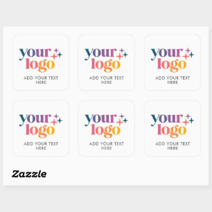Custom Simple Logo Text Business Square Sticker