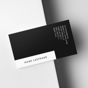 Custom Simple Minimalist Unique Black White Business Card