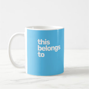 custom simple modern blue bright coffee mug