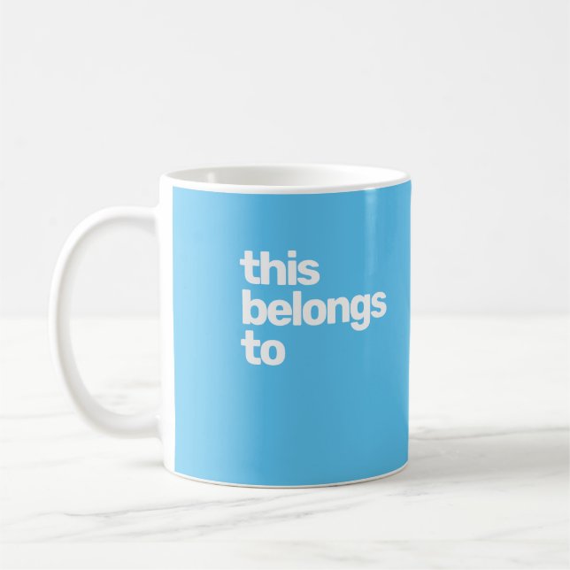 custom simple modern blue bright coffee mug (Left)