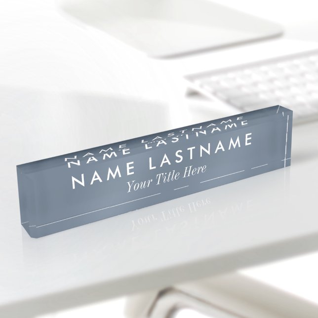 Custom Simple Modern Dusty Blue Title Nameplate (Creator Uploaded)
