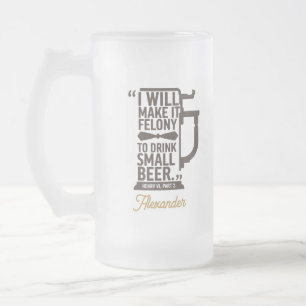 Custom Simple Modern Funny Beer Lover Quote Dad Frosted Glass Beer Mug