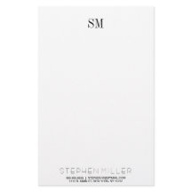 Custom Simple Monogram Initials & Name Stationary