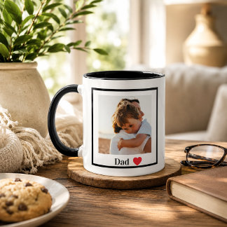 Custom Simple Photo Dad Mug