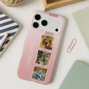 Custom Simple Photos On Dusty Coral Red Blush Pink