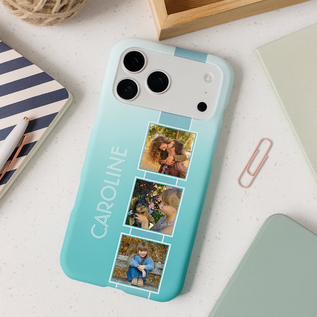 Custom Simple Photos On Light Teal Turquoise Blue (Creator Uploaded)