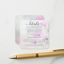 Custom Simple Pink Flowers Wedding Details