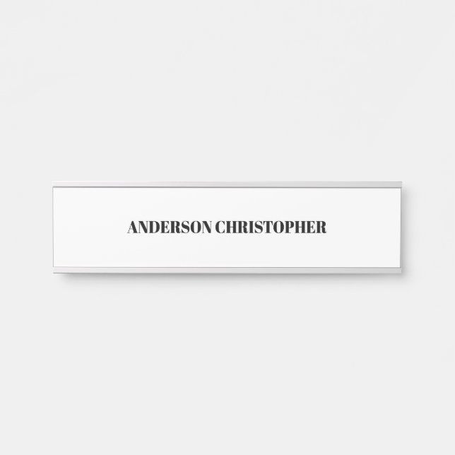 Custom Simple Plain White Professional  Door Sign (Front)