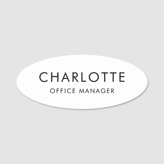 Custom Simple Professional Magnetic Name Tag (Front)