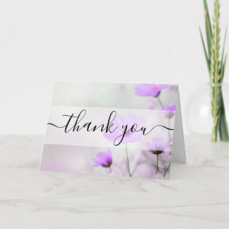 Custom Simple Purple Flowers Thank You Card