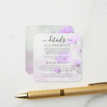 Custom Simple Purple Flowers Wedding Details