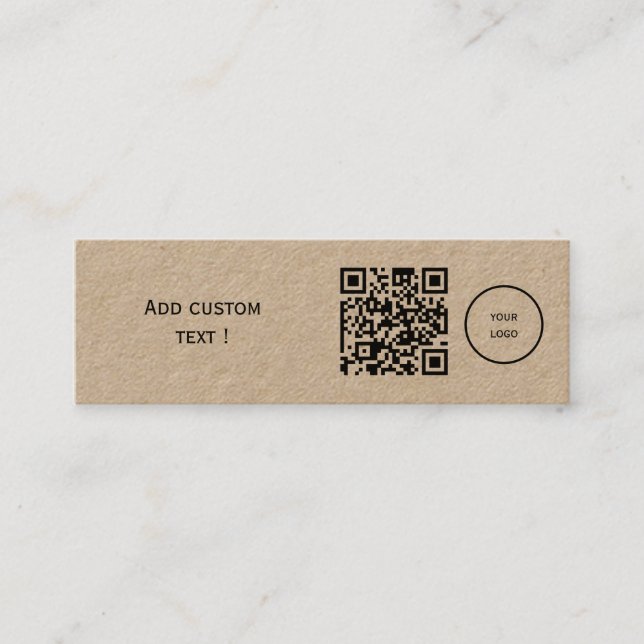 Custom simple qr code bookmark business mini  mini business card (Front)