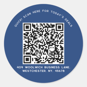 Custom Simple QR Code Small Business Marketing Classic Round Sticker