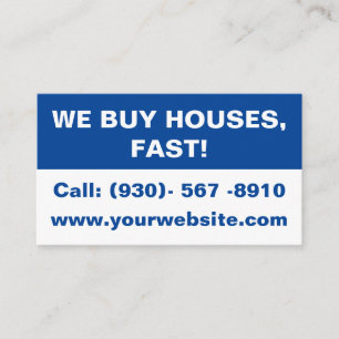 Custom Simple Real Estate Investor  We Buy Houses Business Card
