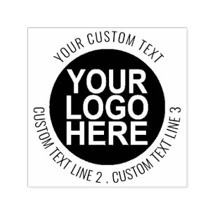 Custom Simple Round with Logo Self-inking Stamp
