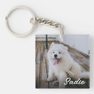 Custom Simple Two Pet Photo Key Ring