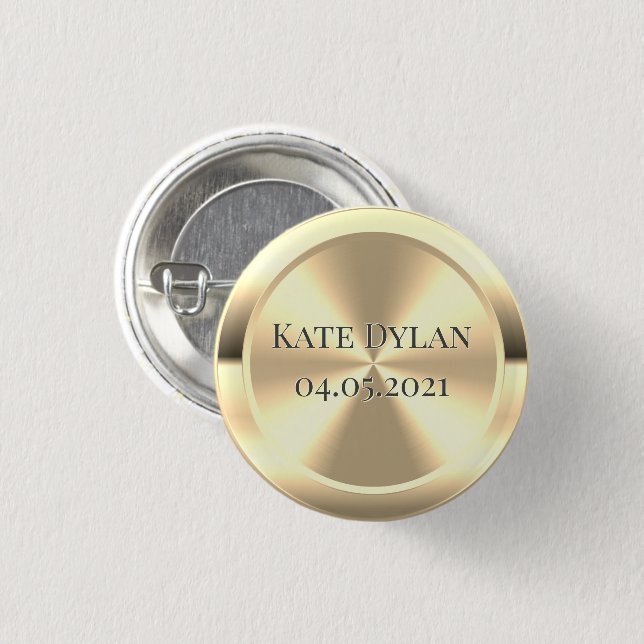 Custom Simulated Engraved Brass Button (Front & Back)