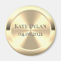 Custom Simulated Engraved Brass Circle Magnet