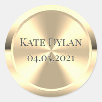 Custom Simulated Engraved Brass Round Sticker