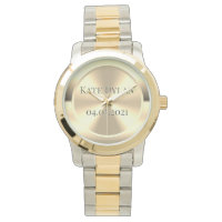 Custom Simulated Engraved Brass Watch