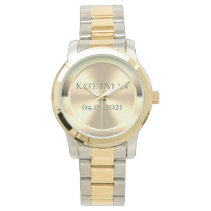 Custom Simulated Engraved Brass Watch