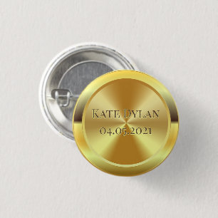 Custom Simulated Engraved Gold 3 Cm Round Badge