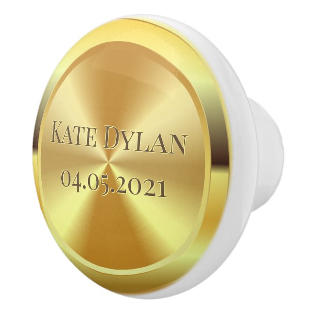 Custom Simulated Engraved Gold Ceramic Knob (Right)
