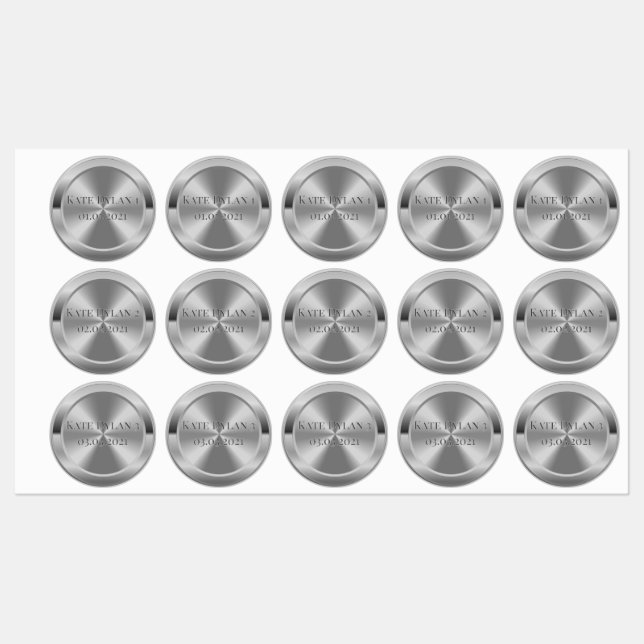 Custom Simulated Engraved Silver Labels (Sheet)