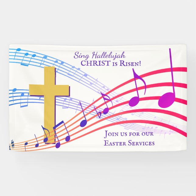 Custom SING HALLELUJAH CHRIST IS RISEN Easter  Banner (Horizontal)