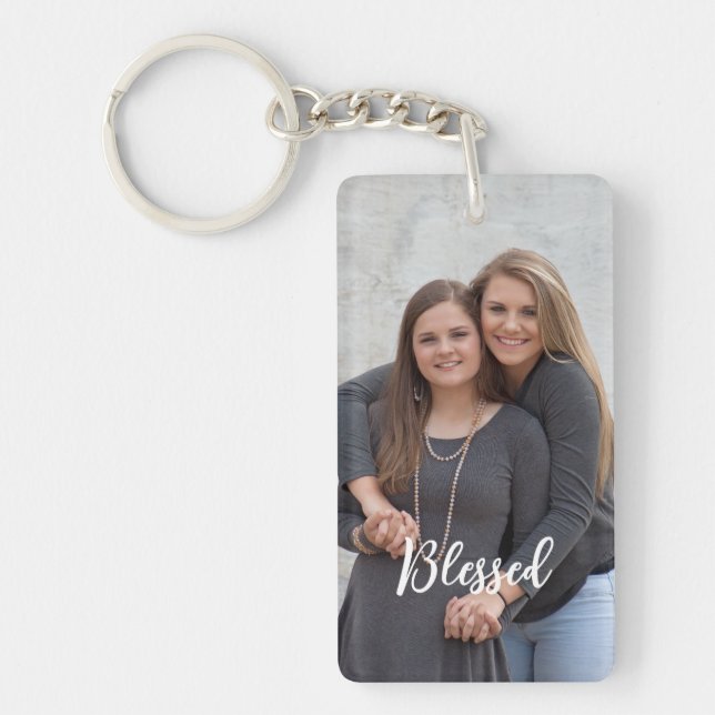 Custom Single Portrait Vertical Personal Photo  Key Ring (Front)