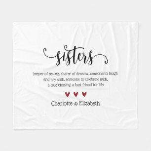 Custom Sister Definition Best Friend Personalized Fleece Blanket