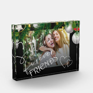 Custom "Sisters are Forever Friends " Quote Photo Block