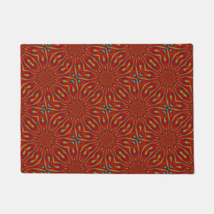    Custom Size Red Cool Trendy Tribal Pet Bowl Mat
