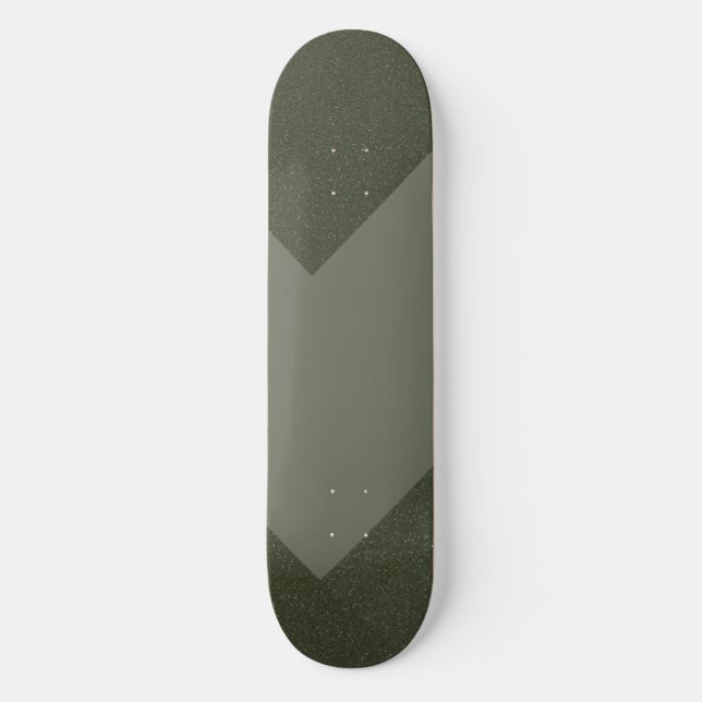 Custom Skateboard Deck — Moss Green Power Pattern (Front)