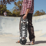 Custom skateboard desk with 8 ball pattern<br><div class="desc">Custom skateboard desk with 8 ball pattern. Personalise with your own unique name,  funny quote or monogram letters. Cool Birthday gift idea for skateboarder,  friends,  kids etc. Black and white or custom colour.</div>