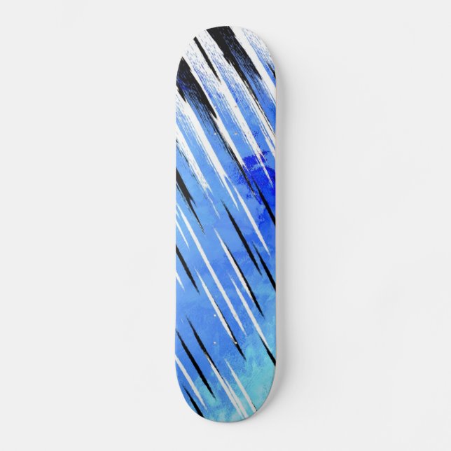 Custom Skateboarding Deck Blue Black White Skateboard (Front)