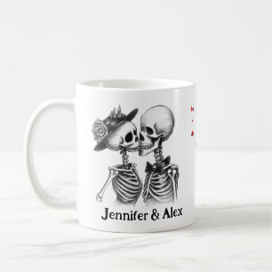 Custom Skeleton Couple Names Personalized Coffee Mug