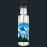 Custom Ski Lodge Winter Resort Snowy Mountain 710 Ml Water Bottle<br><div class="desc">Customised water bottle for a ski lodge or resort in the Colorado mountains or a beautiful cabin in the forest. This cool design features a pretty drawing of snow capped mountains in front of green fir trees. Great nature marketing for an hotel or vacation rental.</div>