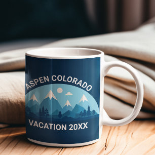 Custom Ski Town Colorado City Mountain Coffee Mug