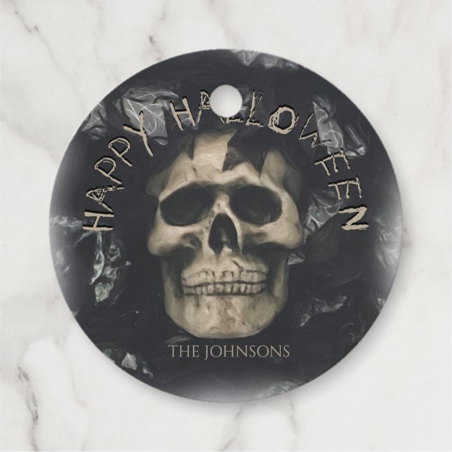 Custom Skull Stickers  Favour Tags (Back)