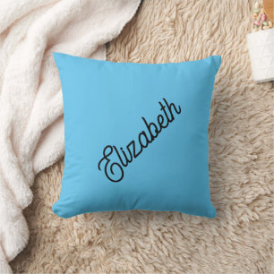 Custom Sky Blue Throw Pillow Your Name Here