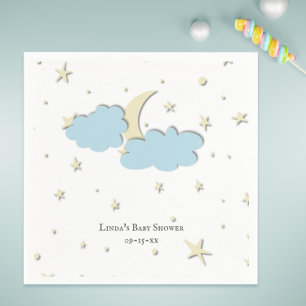Custom Sky with Moon & Stars Baby Shower Napkin