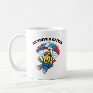 Custom Skydiver Name Funny Banana Skydiving Coffee Mug