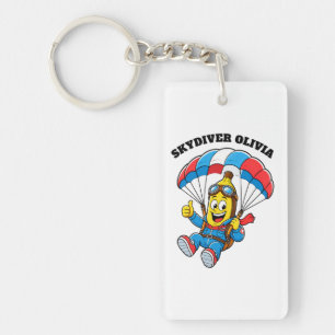 Custom Skydiver Name Funny Banana Skydiving Key Ring