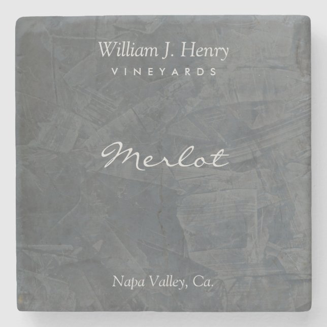 Custom Slate Stone Wine Coaster Artisan Decor (Front)