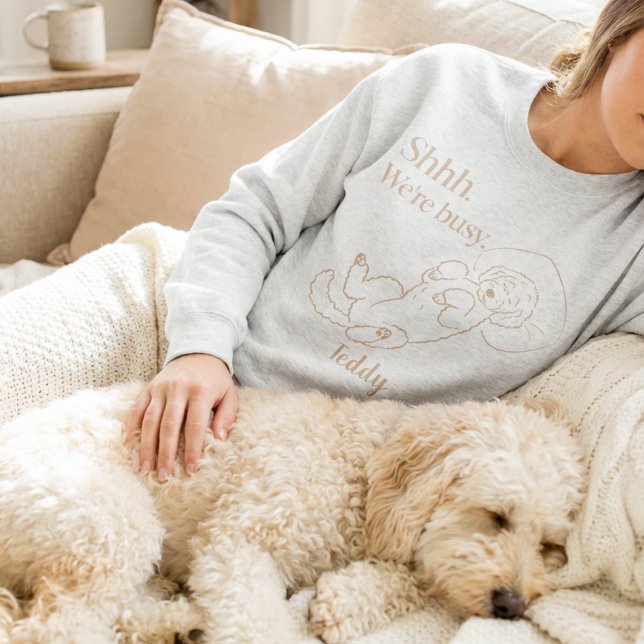 Custom Sleeping Doodle Mum with Dog Name Sweatshirt (Creator Uploaded)